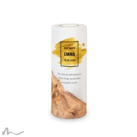 Taufkerze Holzelement Goldene Zeiten Ø8 x 20 cm