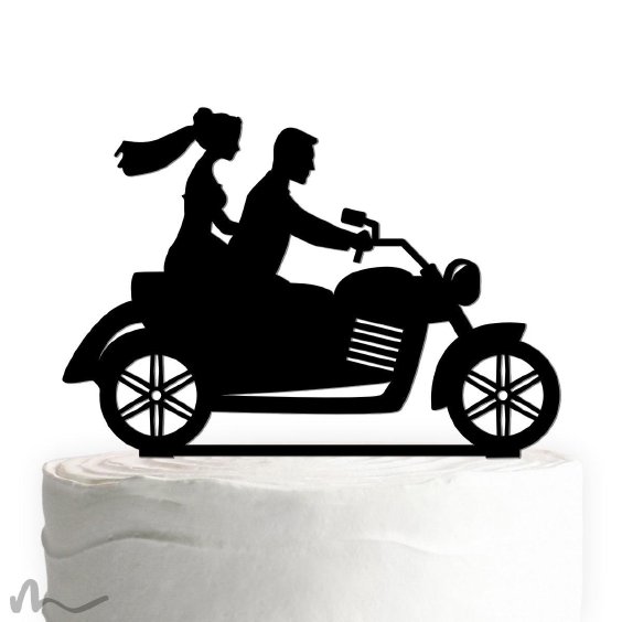 Cake Topper Motorrad Schwarz