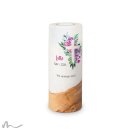 Trauerkerze Holzelement Florales Kreuz Ø8 x 20 cm