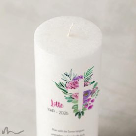 Trauerkerze Docht Florales Kreuz Ø8 x 20 cm