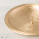 Kerzenteller Messing gebürstet mit Dorn gold Ø 10 cm