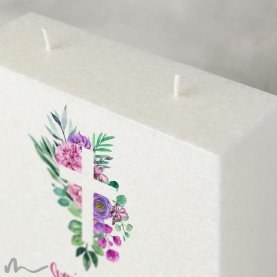 Hochzeitskerze Docht Florales Kreuz 20 x 20 cm