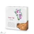 Hochzeitskerze Holzelement Florales Kreuz 20 x 20 cm