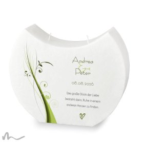 Hochzeitskerze Docht Ametrin Halbmond 24 x 19 cm