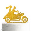 Cake Topper Motorrad Gold Glitzer
