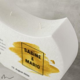 Hochzeitskerze Docht Goldene Zeiten Halbmond 24 x 19 cm