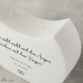 Hochzeitskerze Docht Schlicht Halbmond 24 x 19 cm