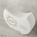 Hochzeitskerze Docht Wiesenblumen Halbmond 24 x 19 cm
