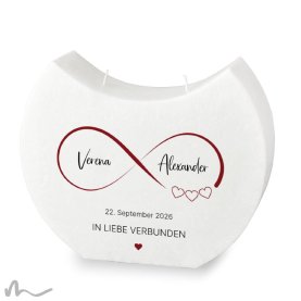 Hochzeitskerze Docht Infinity Heart Halbmond 24 x 19 cm