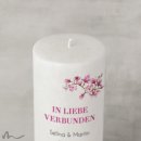 Hochzeitskerze Holzelement Docht Magnolie Ø9 x 25 cm