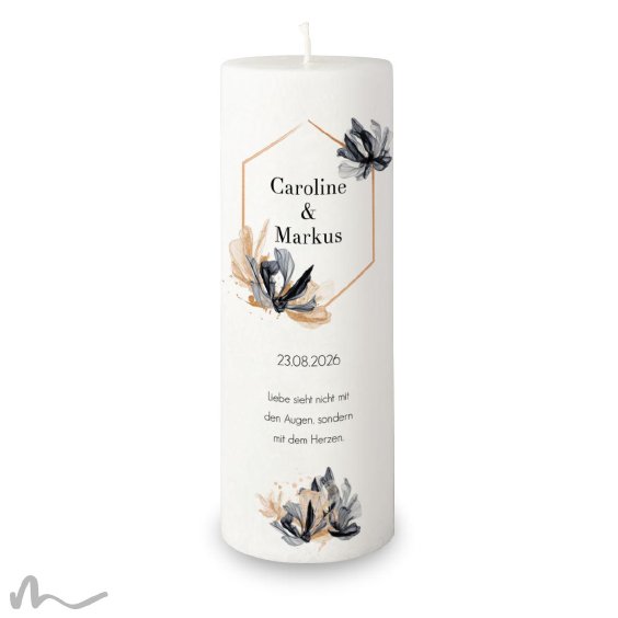 Hochzeitskerze Docht Zeitlos Elegant Ø9 x 25 cm