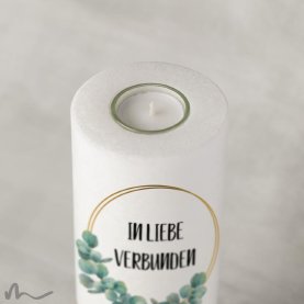 Hochzeitskerze Eukalyptus Ø9 x 25 cm