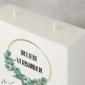 Hochzeitskerze Docht Eukalyptus 17 x 25 cm