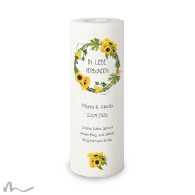 Hochzeitskerze Sonnenblumen Ø9 x 25 cm