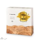 Hochzeitskerze breites Holzelement Goldene Zeiten 20 x 20 cm