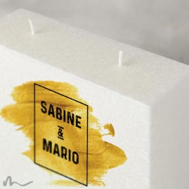 Hochzeitskerze Docht Goldene Zeiten 20 x 20 cm