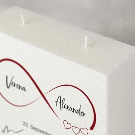 Hochzeitskerze Docht Infinity Heart 20 x 20 cm
