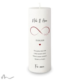 Hochzeitskerze Docht Infinity Heart Ø9 x 25 cm