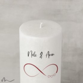Hochzeitskerze Docht Infinity Heart Ø9 x 25 cm