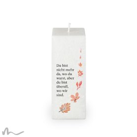 Trauerkerze Docht Blätterregen 6 x 6 x 15 cm