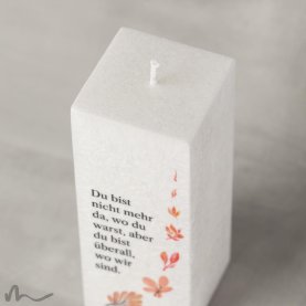 Trauerkerze Docht Blätterregen 6 x 6 x 15 cm
