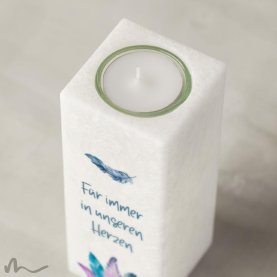 Trauerkerze Federn 6 x 6 x 15 cm