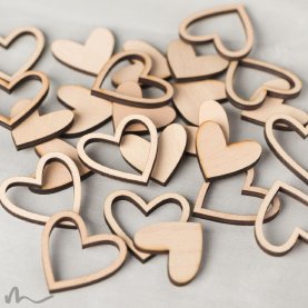Dekoration Holzherzen-Set gemischt