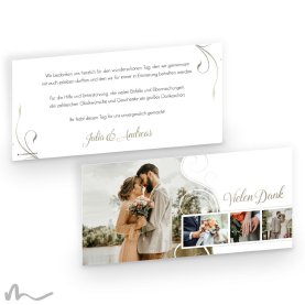 Dankeskarte Hochzeit Imago 21 x 10 cm Doppelseitig