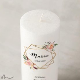 Konfirmationskerze Docht Glamourös Ø8 x 20 cm