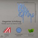Cake Topper Mr und Mrs Schriftzug Blau Glitzer