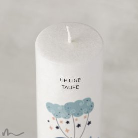 Taufkerze Holzelement Docht Blauwal Ø6 x 25 cm