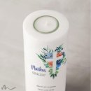 Kommunionkerze Florales Kreuz Blau Ø8 x 20 cm