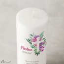 Kommunionkerze Docht Florales Kreuz Ø8 x 20 cm