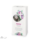 Kommunionkerze Florales Kreuz 10 x 20 cm mit Foto