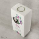 Kommunionkerze Florales Kreuz 10 x 20 cm mit Foto
