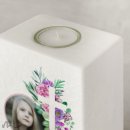 Kommunionkerze Florales Kreuz 10 x 20 cm mit Foto