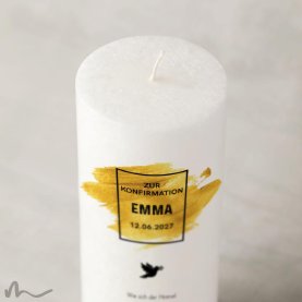 Konfirmationskerze Docht Goldene Zeiten Ø8 x 20 cm