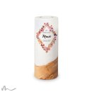 Konfirmationskerze Holzelement Herbstlich Ø8 x 20 cm