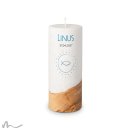 Kommunionkerze Holzelement Docht Klares Wasser Ø8 x 20 cm