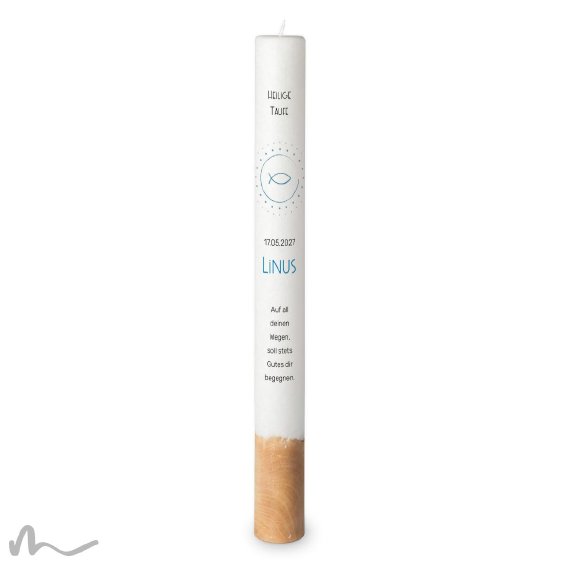 Taufkerze Holzelement Docht Klares Wasser Ø4 x 40 cm