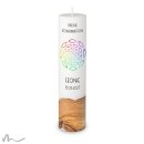 Konfirmationskerze Holzelement Docht Regenbogenfische Ø6 x 25 cm