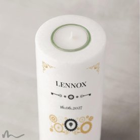 Konfirmationskerze Steampunk Ø8 x 20 cm