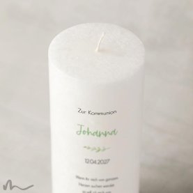 Kommunionkerze Docht Total Floral Ø8 x 20 cm