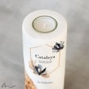 Konfirmationskerze Holzelement Zeitlos Elegant Ø8 x 20 cm