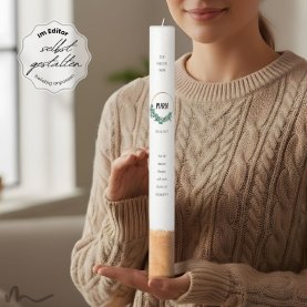 Taufkerze Holzelement Docht Eukalyptus Ø4 x 40 cm