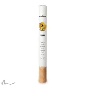 Konfirmationskerze Holzelement Docht Goldene Zeiten Ø4 x 40 cm