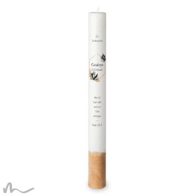Konfirmationskerze Holzelement Docht Zeitlos Elegant Ø4 x 40 cm