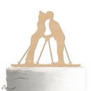 Cake Topper Skifahrer Holz