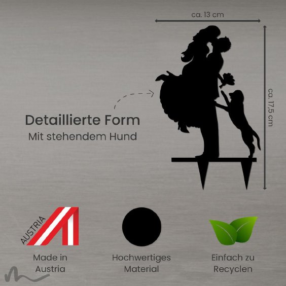 Cake Topper Sprung mit Hund Schwarz