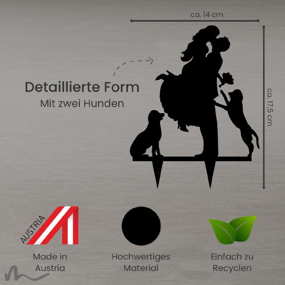 Cake Topper Sprung mit Hunden Schwarz